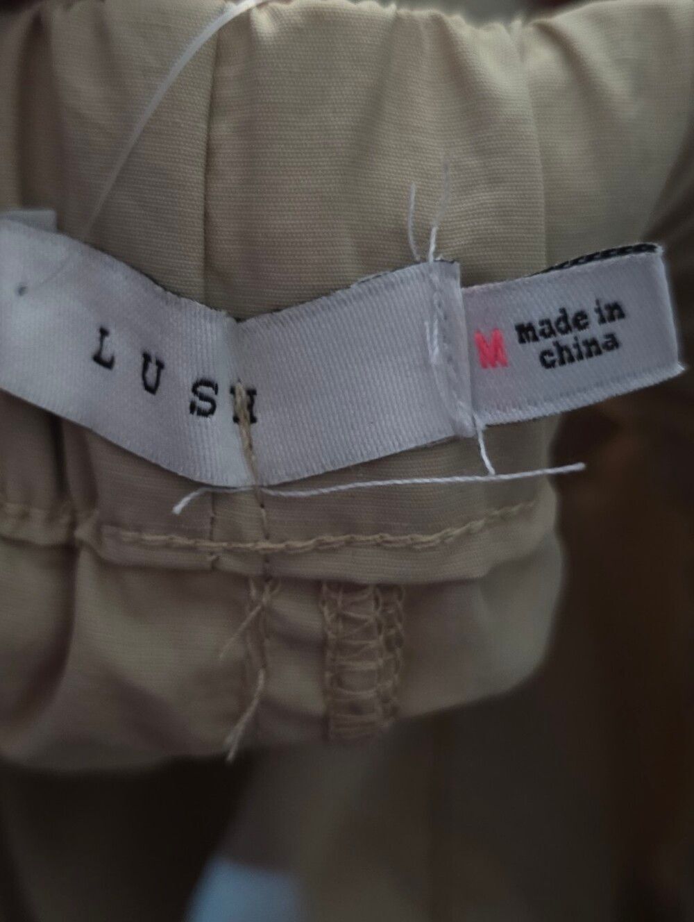 Lush Beige Cargo Utility Maxi Skirt Parachute Drawstring Y2K Gorpcore M - Picture 5 of 6
